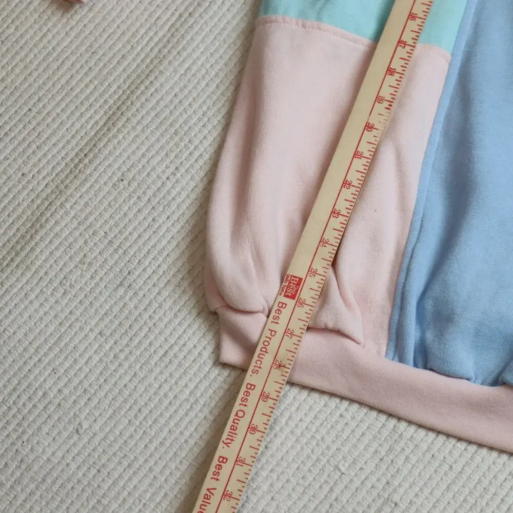 Vintage Gitano Colorblock Quarter Zip Sweatshirt Pastel Pullover Size M - Picture 4 of 6